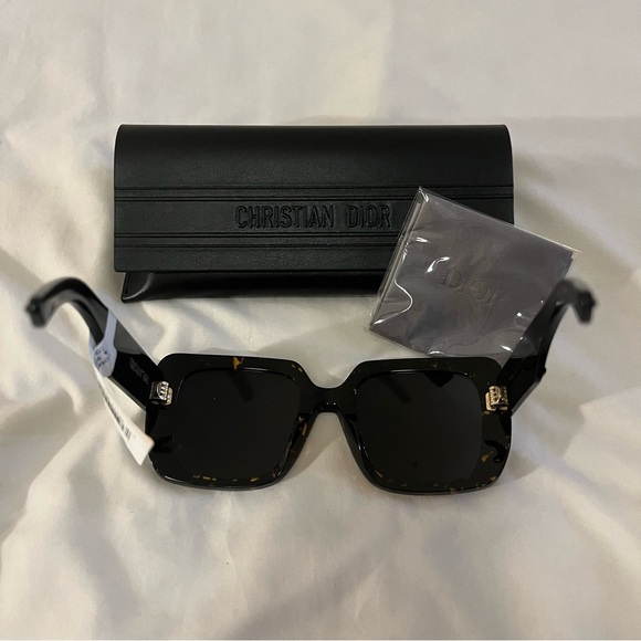 New Christian Dior "Wildior S3U" square sunglasses $470 Brown and Gray - Picture 6 of 16